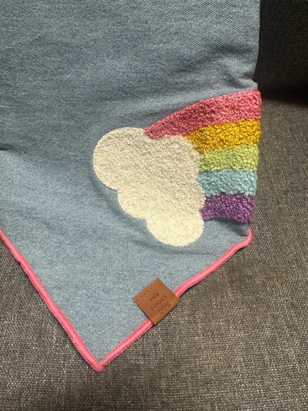 The Foggy Dog Rainbow Applique Dog Bandana